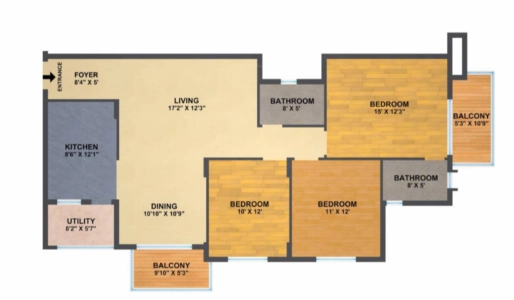 Sumadhura Shikharam Floor Plan - 1600 sq.ft. 