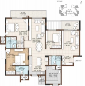 Vajram Tiara Floor Plan - 2532 sq.ft. 