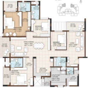 Vajram Tiara Floor Plan - 3450 sq.ft. 