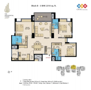 The Presidential Tower Floor Plan - 2310 sq.ft. 