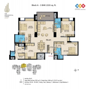The Presidential Tower Floor Plan - 2335 sq.ft. 