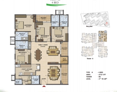 Prestige High Fields 2 Floor Plan - 2713 sq.ft. 