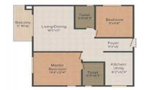 Prestige Ivy Leagu Floor Plan - 879 sq.ft. 