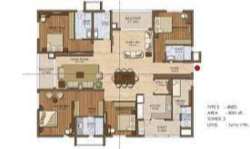 Prestige Ivy Leagu Floor Plan - 2154 sq.ft. 