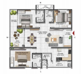 Prestige beverly hills Floor Plan - 2124 sq.ft. 