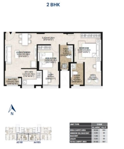Mahindhra Lifespace Vicino Floor Plan - 903 sq.ft. 