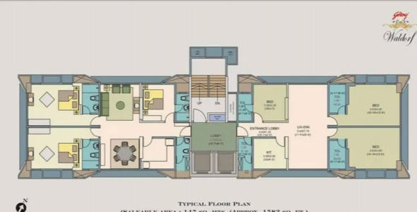 Godrej Waldorf Andheri Floor Plan - 1582 sq.ft. 