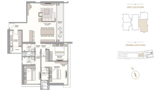 Prestige Jasdan Classic Floor Plan - 1740 sq.ft. 