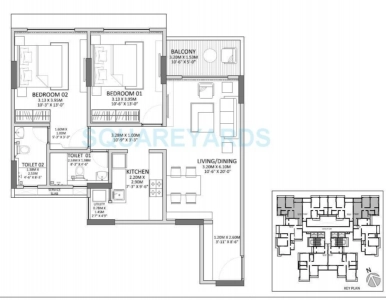 Godrej Prime Floor Plan - 790 sq.ft. 