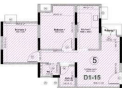 Mahindhra Garden Floor Plan - 950 sq.ft. 