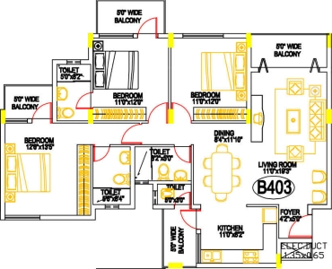 Damden Solarium Floor Plan - 1322 sq.ft. 