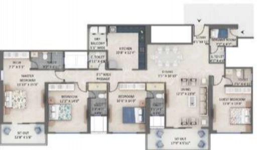 Supreme Estia Floor Plan - 1860 sq.ft. 