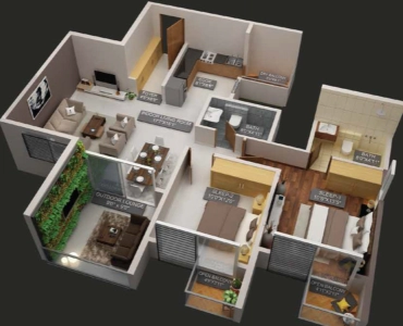 Purva Aspire Floor Plan - 928 sq.ft. 