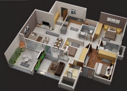 Purva Aspire Floor Plan - 1170 sq.ft. 
