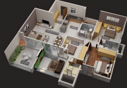 Purva Aspire Floor Plan - 1226 sq.ft. 