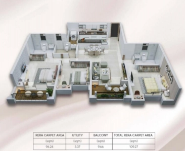 Nyati Era Floor Plan - 1176 sq.ft. 