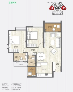Pride World City Wellington Floor Plan - 780 sq.ft. 