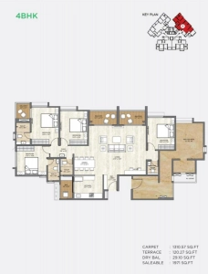 Pride World City Wellington Floor Plan - 1460 sq.ft. 