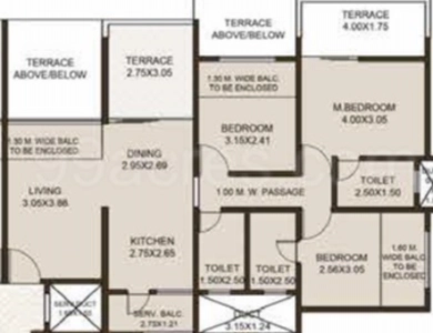 Life Republic Aros Floor Plan - 1176 sq.ft. 