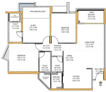 Park Titan Floor Plan - 720 sq.ft. 