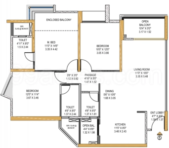 Park Titan Floor Plan - 815 sq.ft. 