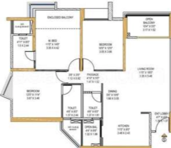 Park Titan Floor Plan - 970 sq.ft. 