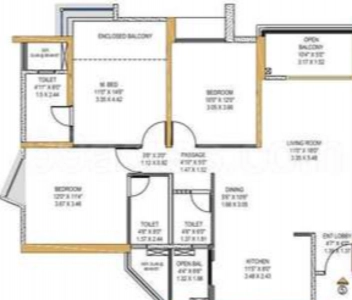Park Titan Floor Plan - 1225 sq.ft. 