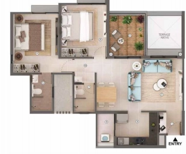 Shapoorji Joyville Sensorium Floor Plan - 697 sq.ft. 