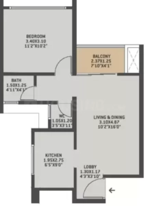 VTP Bellissimo Floor Plan - 467 sq.ft. 