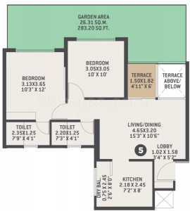 VTP Bellissimo Floor Plan - 618 sq.ft. 