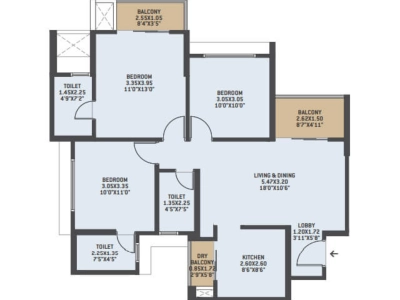 VTP Bellissimo Floor Plan - 1443 sq.ft. 