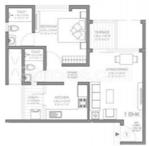 Godrej Infinity Floor Plan - 456 sq.ft. 