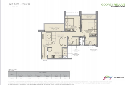 Godrej Rejuve Floor Plan - 703 sq.ft. 