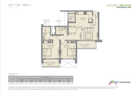 Godrej Rejuve Floor Plan - 824 sq.ft. 
