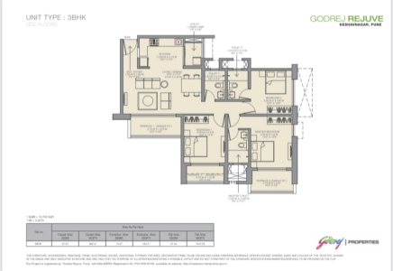 Godrej Rejuve Floor Plan - 1045 sq.ft. 