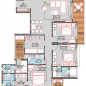 Ganga Platinum Floor Plan - 1235 sq.ft. 