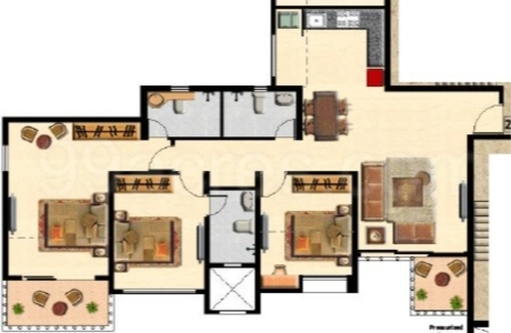 Nyati Elysia Floor Plan - 840 sq.ft. 