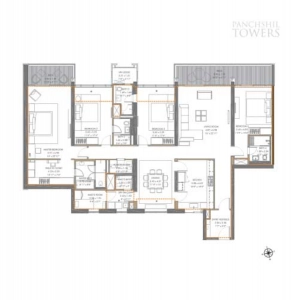 Panchshil Towers Floor Plan - 1700 sq.ft. 