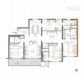Panchshil Towers Floor Plan - 1857 sq.ft. 
