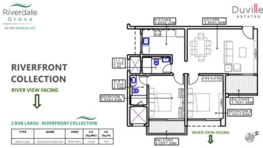 Riverdale Grove Floor Plan - 793 sq.ft. 