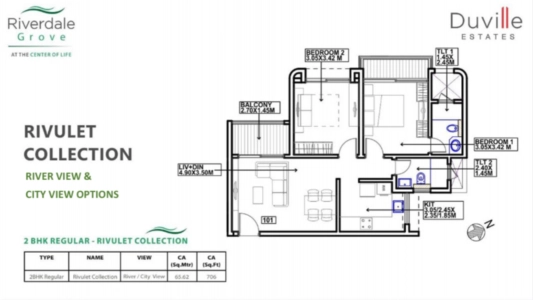 Riverdale Grove Floor Plan - 706 sq.ft. 