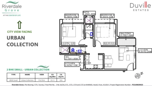 Riverdale Grove Floor Plan - 593 sq.ft. 