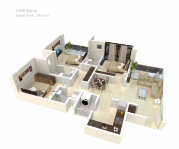 Riverdale Residences Floor Plan - 1065 sq.ft. 