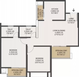 VTP Altair Floor Plan - 754 sq.ft. 