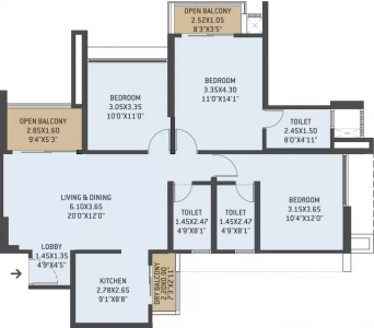 VTP Altair Floor Plan - 1055 sq.ft. 