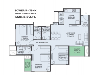 VTP Euphoria Floor Plan - 1228 sq.ft. 
