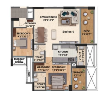 Vertillas Floor Plan - 1171 sq.ft. 