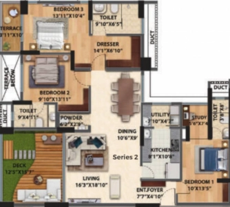 Vertillas Floor Plan - 1524 sq.ft. 