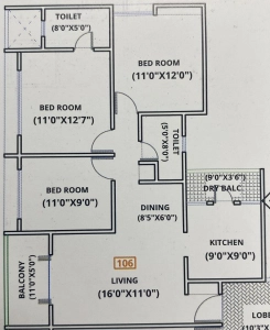 Zen Elite Floor Plan - 936 sq.ft. 