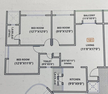 Zen Elite Floor Plan - 970 sq.ft. 
